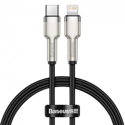 Кабель Baseus Cafule Metal Type-C to Lightning PD 20W 1 м Black (CATLJK-A01)