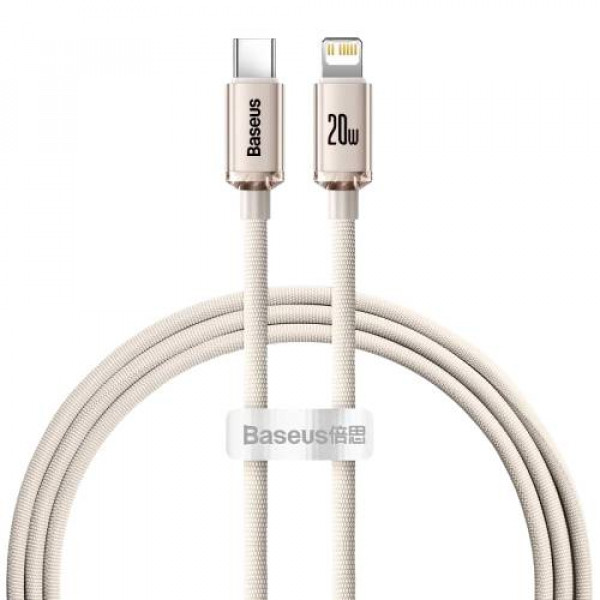 Кабель Baseus Crystal Shine Series Fast Charging Data Cable Type-C to iP 20W 1.2 м Pink (CAJY001304)