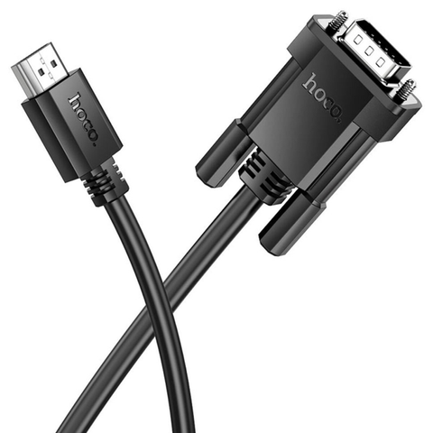 Кабель HOCO US12 HDTV male to VGA male HD data cable(L=2M) Black