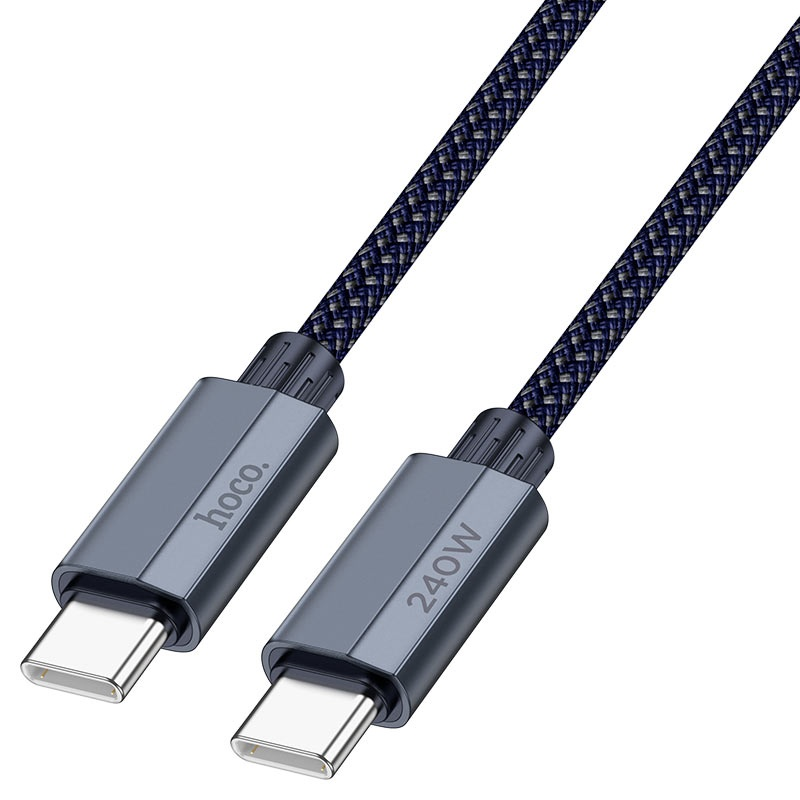 Кабель HOCO U134 Primero 240W charging data cable Type-C to Type-C 1.8M dark gray