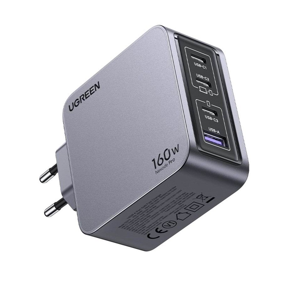 Мережевий зарядний пристрій Ugreen X763 Nexode Pro USB + 3 x USB Type-C 160W (25877) Grey