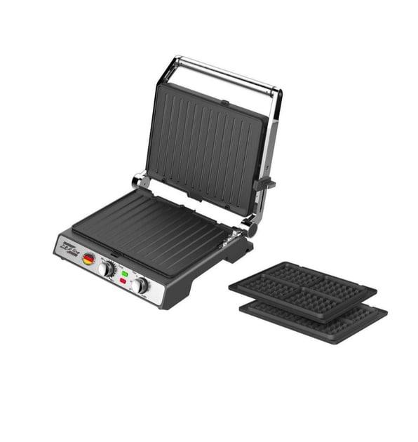 Гриль 2в1 Zepline ZP-809 вафельниця бутербродниця Чорний 3500 Вт, фото 1