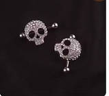 Сережки для пірсингу сосків череп зі стразами. Пірсинг сосків 2 шт., фото 2