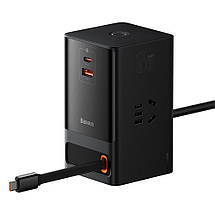 Мережевий зарядний пристрій Baseus PowerCombo Digital PowerStrip універсальний із функцією подовжувача, фото 3