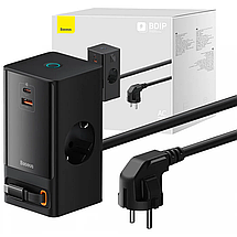 Мережевий зарядний пристрій Baseus PowerCombo Digital PowerStrip універсальний із функцією подовжувача, фото 4