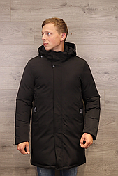 Стильна подовжена зимова куртка в чорному кольорі в розмірі М