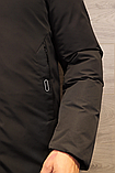 Стильна подовжена зимова куртка в чорному кольорі, фото 2