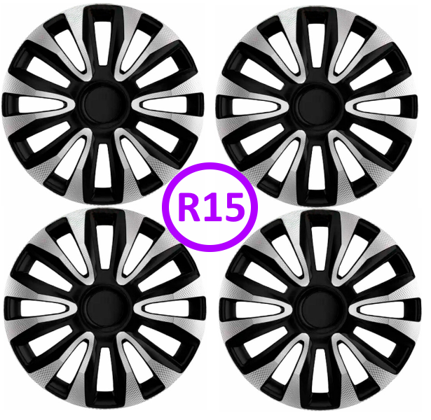 Ковпаки колісні ARGO R15 AVALON CARBON SILVER BLACK, фото 1