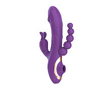 Багатофункціональний вібратор Quadruple Play Thruster Purple, фото 5