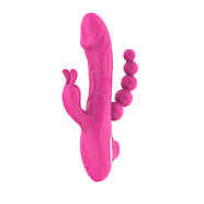 Багатофункціональний вібратор Quadruple Play Thruster Rose, фото 6