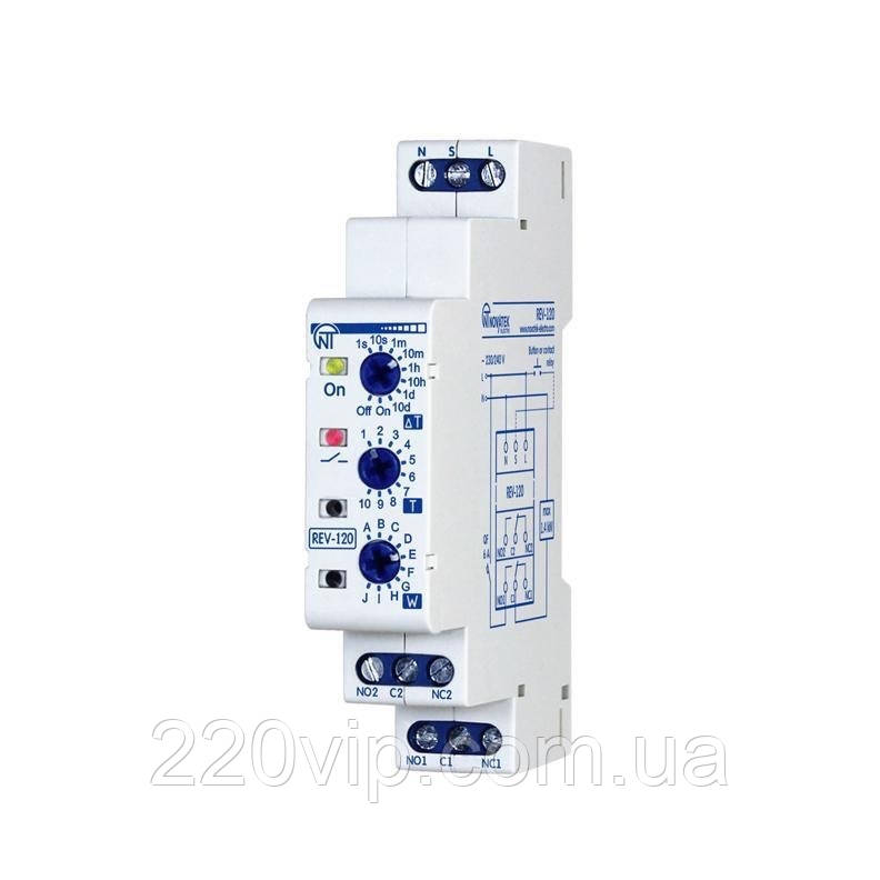 Реле времени REV-120N NOVATEK ELECTRO одномодульное, многофункциональное, фото 1