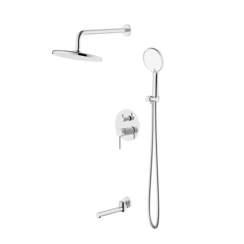 Душова система універсальна Qtap Spring прихованого монтажу на три споживачі QTSPR114CRM45705 Chrome, фото 1