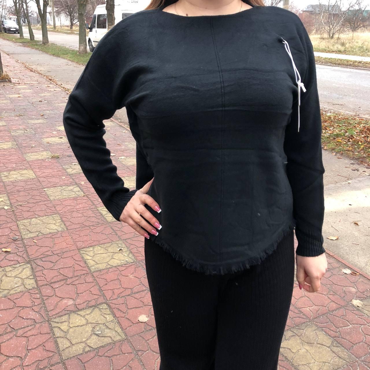 Жіночий теплий светрик "Kiss me" Туреччина Art: 8062 XL/2XL (50-54) Чорний