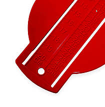 Лінійка для вимірювання довжини стопи дитини BabyCare Стопомір червоний, фото 3