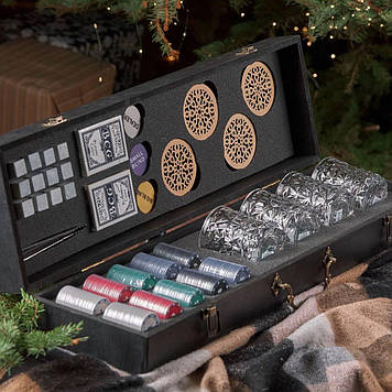 Набір для віскі на 4 склянки + покер