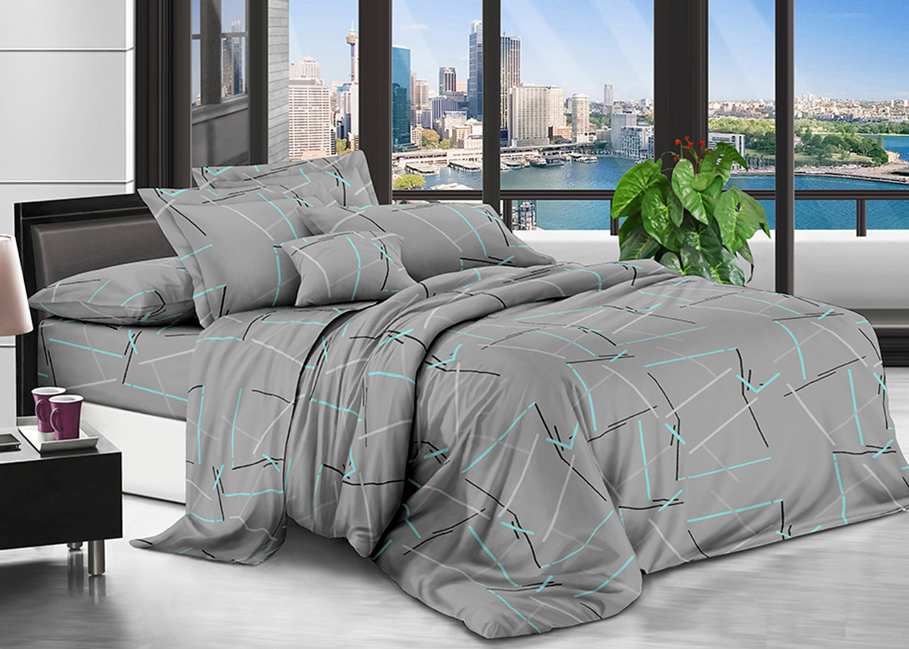 Комплект постільного бязь №пл489 Полуторний 150х220