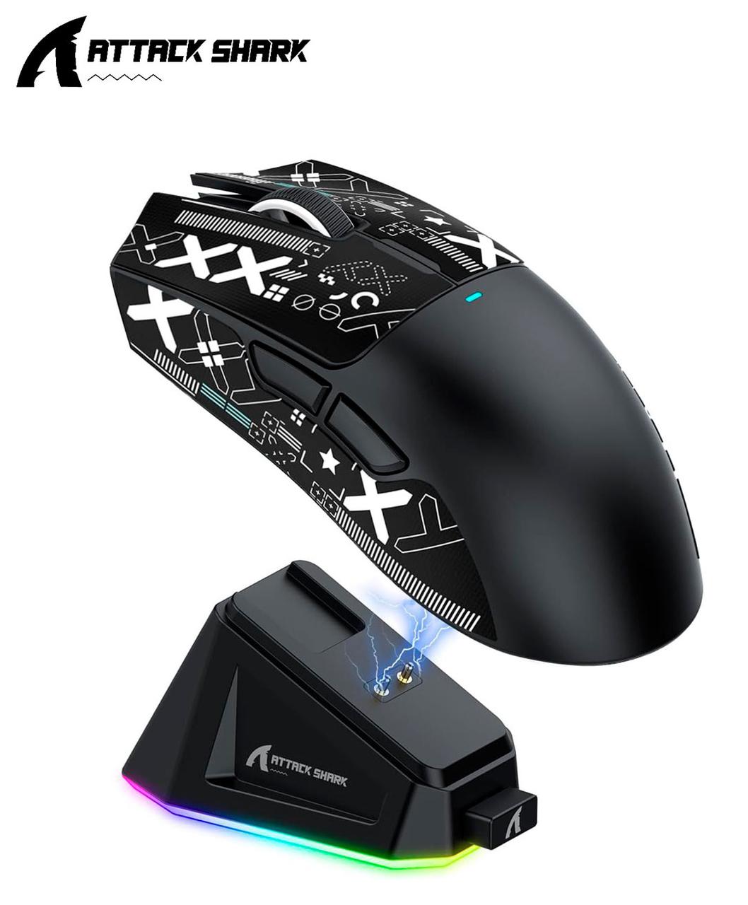 Бездротова мишка ATTACK SHARK X11 Black | PAW3311 | 65 годин на одному заряді, фото 1