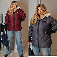 Куртка жіноча, великого розміру, до 64 р-ру, утеплена силіконом, підкладка на штучному хутрі