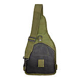 Чоловіча тактична сумка через плече олива Dallley 5л - повсякденна бананка-барсетка через плече чоловіча, фото 3