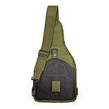 Чоловіча тактична сумка через плече олива Dallley 5л - повсякденна бананка-барсетка через плече чоловіча, фото 4