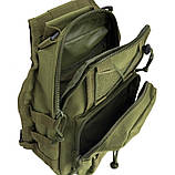 Чоловіча тактична сумка через плече олива Dallley 5л - повсякденна бананка-барсетка через плече чоловіча, фото 2