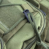 Чоловіча тактична сумка через плече олива Dallley 5л - повсякденна бананка-барсетка через плече чоловіча, фото 8
