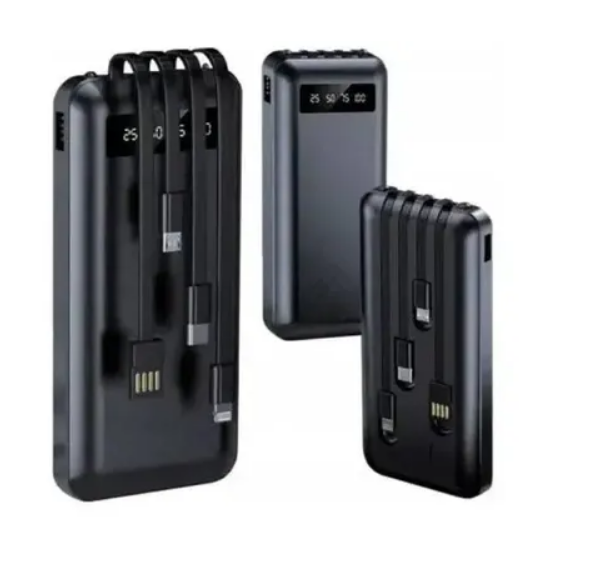 Повербанк PROTECH 10000 МАч + Кабель Type c/iphone/Micro/ чорний, фото 1