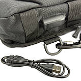 Чоловіча тактична сумка чорна BADDHAM 5л - повсякденна бананка-барсетка через плече чоловіча, фото 6