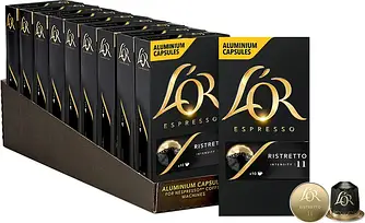 Nespresso капсули L'OR Ristretto ящик 10уп Франція Неспресо Льор 100 капсул
