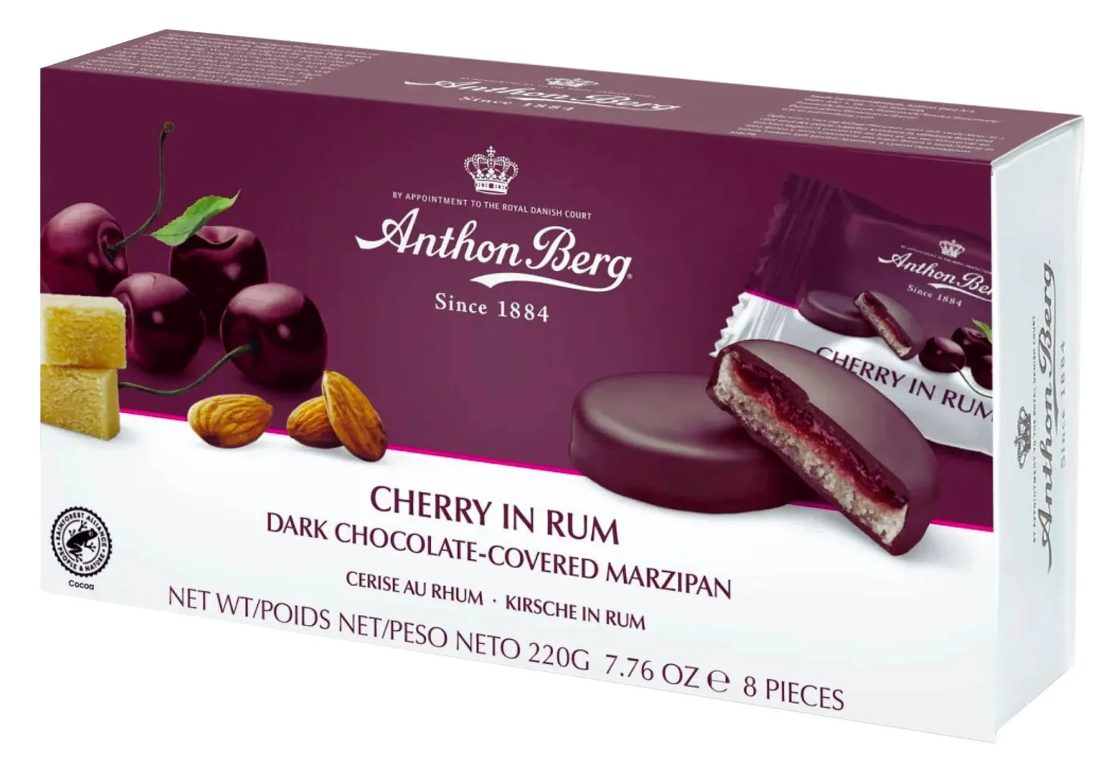 Цукерки з марципаном Anthon Berg Cherry Rum 220 г, фото 1