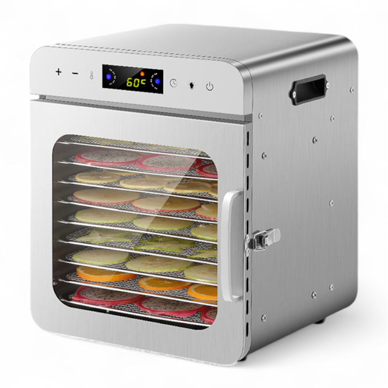 Дегідратор сушіння фруктів овочів 400 Вт з 10 секціями з нержавійки для приготування сухофруктів та овочевих чипсів у домашніх, фото 1