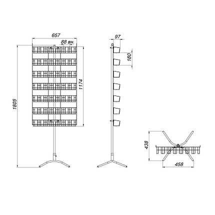 Стенд для насіння 7 полиць на 49 кишень, біла, фото 2