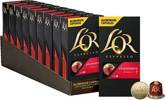 Nespresso капсули L'OR Splendente ящик 10 уп Франція Неспресо Льор 100 капсул