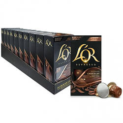 Nespresso капсули L'OR Espresso Chocolat ящик 10 уп Неспресо з нотками шоколаду 100 капсул