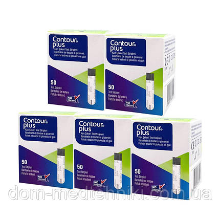 Набір Тест-смужок Контур Плюс | Contour Plus, 5 уп. (250 шт.), фото 1