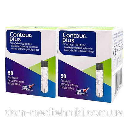 Набір Тест-смужок Контур Плюс | Contour Plus, 2 уп. (100 шт.), фото 1