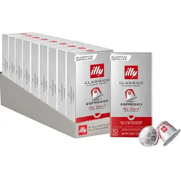 Кава в капсулах illy Nespresso Classico Espresso ящик 10уп Неспресо Іллі класик 100 капсул