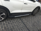 Бічні пороги RedLine Black на Hyundai Tucson TL 2016-2021 Пороги майданчика Хюндай Туксон 2 шт., фото 2