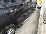 Бічні пороги RedLine Black на Hyundai Tucson TL 2016-2021 Пороги майданчика Хюндай Туксон 2 шт., фото 3