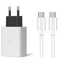 Зарядное устройство Google Pixel 30вт USB-C Fast Charger с кабелем длиной 1 м, зарядка для телефонов Android