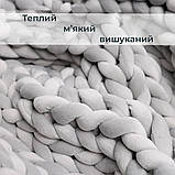 Обтяжений плед Supretto оксамитовий крупної в'язки, 8 кг, Сірий (9001), фото 2