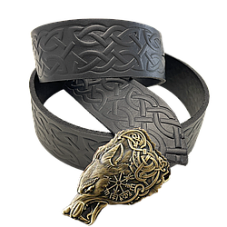 Ремінь (тиснення) з пряжкою Фенрір латунь bb55