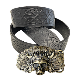 Ремінь (тиснення) з пряжкою Апач латунь bb56