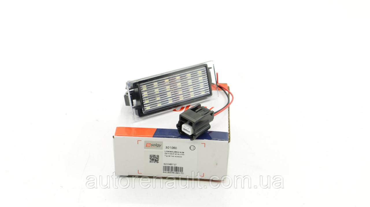 Ліхтар підсвічування номера (+ фішка) (LED) на Рено Логан (Пікап) Solgy — 301060