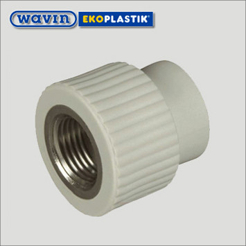 Муфта поліпропіленова 20х1/2" Wavin Ekoplastik МРВ, фото 1