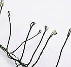 Новорічна USB гірлянда нитка кластер нитка 20м 600LED на катушці тепле світло зелена проволка, фото 6