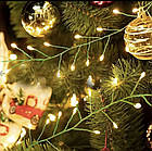 Новорічна USB гірлянда нитка кластер нитка 20м 600LED на катушці тепле світло зелена проволка, фото 10