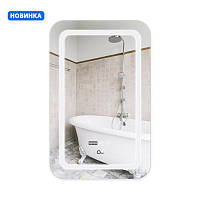 Дзеркало Qtap Mideya (DC-F911) 500х800 з LED-підсвічуванням Touch,  з антизапотіванням, з годинником, димером,