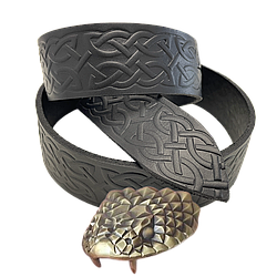 Ремінь (тиснення) з пряжкою Змія латунь bb59