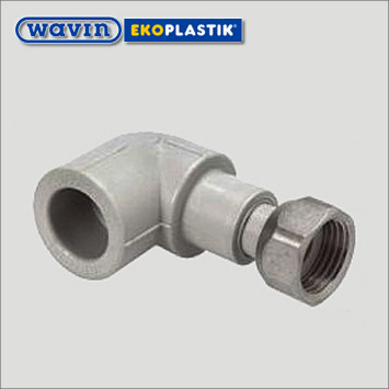 Кут з накидною гайкою 20х3/4"В Wavin Ekoplastik, фото 1